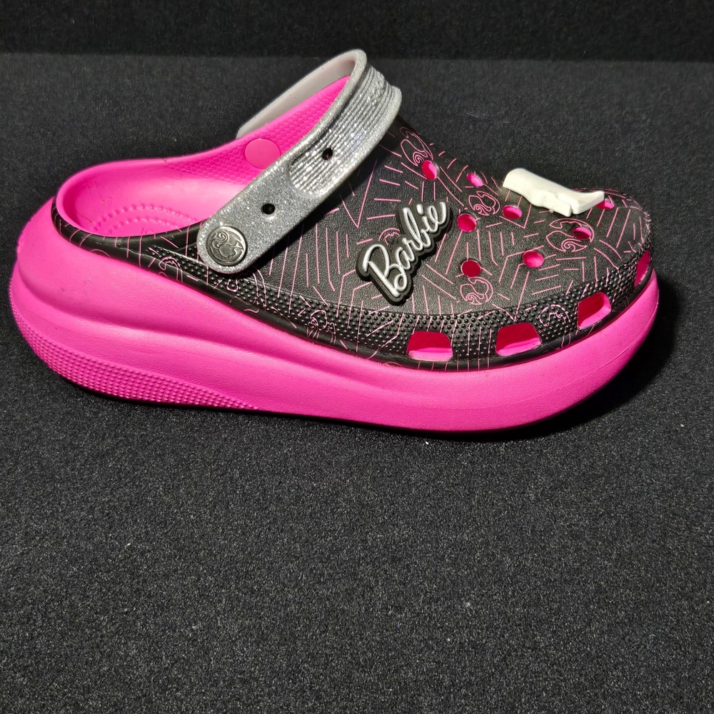 Crocs Barbie Crush Clog Womens 8, Mens 6 Black‎ Pink Platform Sandals Limited Ed - Picture 6 of 13